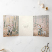  Rustic Snowy Winter Chistmas Village Drieluik Kaart (Binnen)