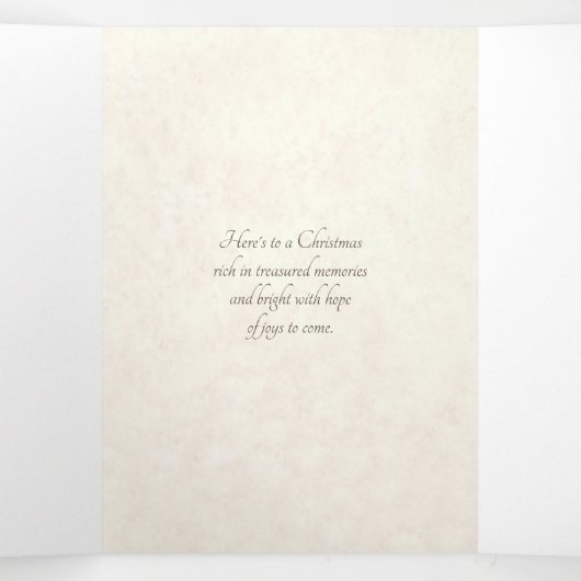  Rustic Snowy Winter Chistmas Village Drieluik Kaart (Binnenkant midden)