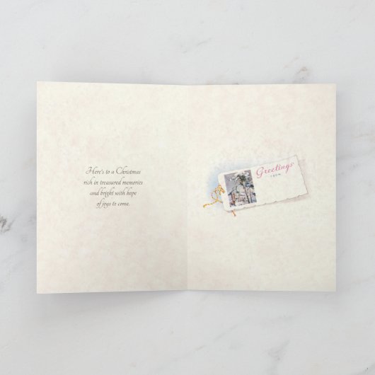  Rustic Snowy Winter Chistmas Village Feestdagen Kaart (Binnen)