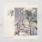 Rustic Snowy Winter Chistmas Village Feestdagenkaart (Voorkant / Achterkant)