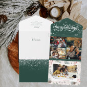 Rustic Snowy Winter | Kerstfotocollage All In One Uitnodiging