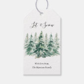 Rustic Snowy Winter Woodland Pine Trees Gift Label Cadeaulabel (Voorkant)