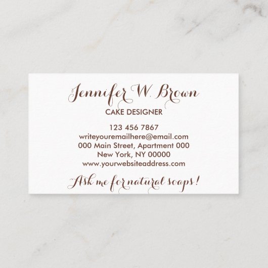 Rustic Soap Basket Floral Visitekaartje (Achterkant)