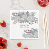 Rustic Soft Blue Hydrangea Wedding Paper Napkins Servet (Insitu)