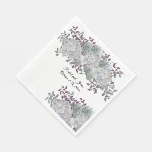 Rustic Soft Blue Hydrangea Wedding Paper Napkins Servet (Hoek)