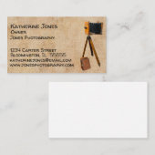 Rustic Soned Linen Antiek camera fotograaf Visitekaartje (Voorkant / Achterkant)