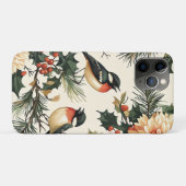 Rustic Songbird Winter Crème Rood Botanisch Case-Mate iPhone Case (Achterkant (horizontaal))