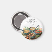 Rustic Soup Cook-Off Potluck Party Watercolor Magneet (Voorkant / Achterkant)