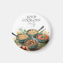 Rustic Soup Cook-Off Potluck Party Watercolor Magneet