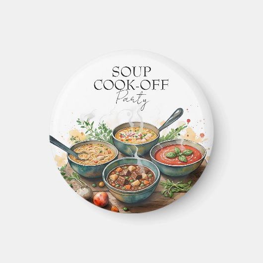 Rustic Soup Cook-Off Potluck Party Watercolor Magneet (Voorkant)