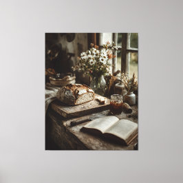 Rustic Sourdough & Wildflowers Canvas Afdruk