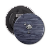 Rustic South Carolina Palmetto en Moon Button Flesopener (Voorkant)