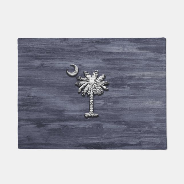 Rustic South Carolina Palmetto en Moon Deurmat (Voorkant)