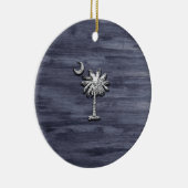 Rustic South Carolina Palmetto en Moon Keramisch Ornament (Rechts)
