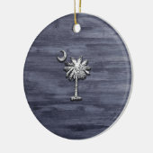 Rustic South Carolina Palmetto en Moon Keramisch Ornament (Links)