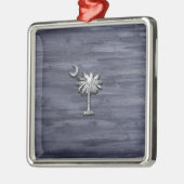 Rustic South Carolina Palmetto en Moon Metalen Ornament (Links)