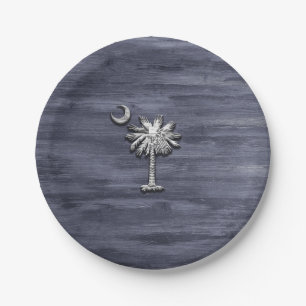 Rustic South Carolina Palmetto en Moon Papieren Bordje