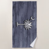 Rustic South Carolina Palmetto en Moon Strandlaken (Voorkant)