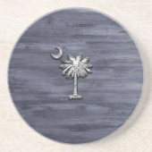 Rustic South Carolina Palmetto en Moon Zandsteen Onderzetter (Voorkant)