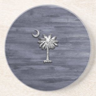Rustic South Carolina Palmetto en Moon Zandsteen Onderzetter