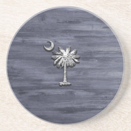 Rustic South Carolina Palmetto en Moon Zandsteen Onderzetter (Voorkant)