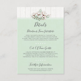 Rustic Southern Cotton & Wood Details / Routebesch Informatiekaartje