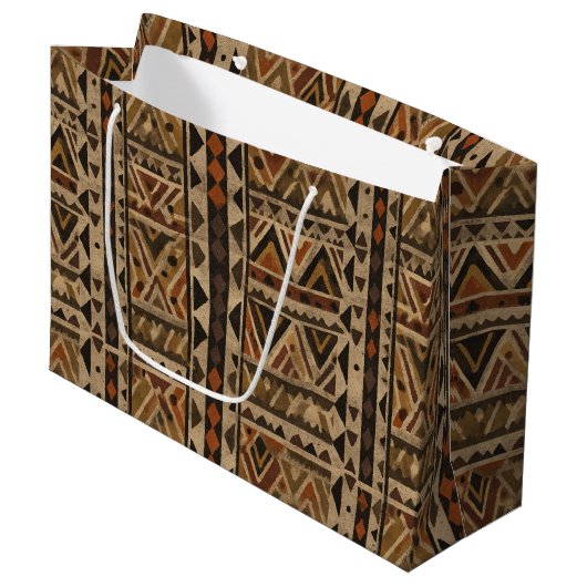 Rustic Southwestern Streeppatroon (2) Groot Cadeauzakje (Voorkant Gekanteld)