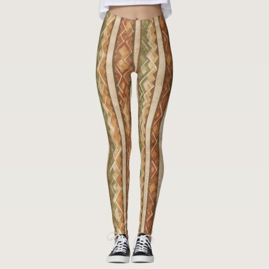 Rustic Southwestern Streeppatroon (7) Leggings (Voorkant)