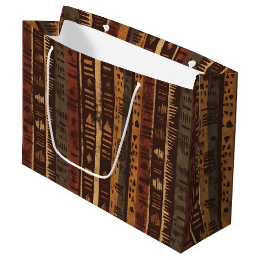 Rustic Southwestern Stripe Pattern (5) Groot Cadeauzakje (Voorkant Gekanteld)