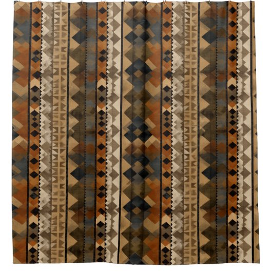 Rustic Southwestern Stripe Pattern (6) Douchegordijn (Voorkant)