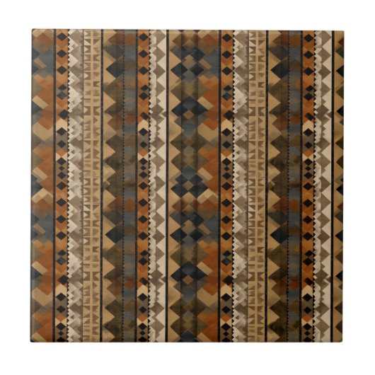 Rustic Southwestern Stripe Pattern (6) Tegeltje (Voorkant)