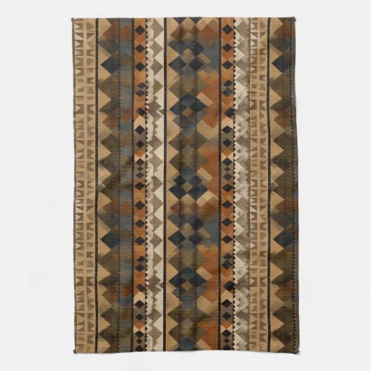 Rustic Southwestern Stripe Pattern (6) Theedoek (Verticaal)