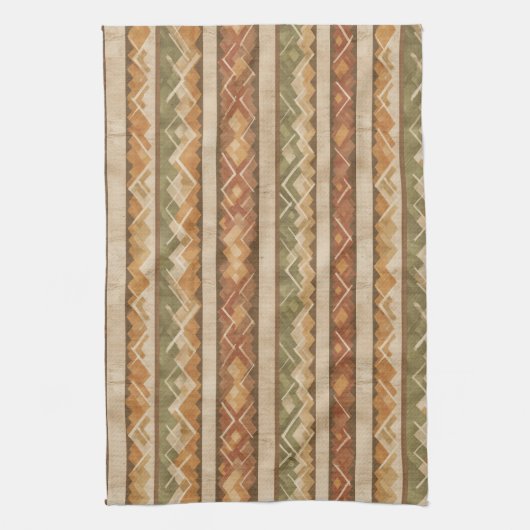 Rustic Southwestern Stripe Pattern (7) Theedoek (Verticaal)
