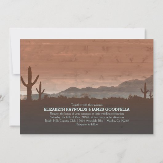 Rustic SouthWestern Wedding Invitations Kaart (Voorkant)