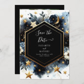 Rustic Space hemelse bruiloft Save The Date (Voorkant / Achterkant)