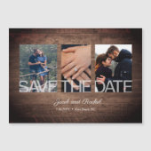 Rustic Sparen de Datum 3 van de Foto Magnet van de (Voorkant)