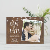 Rustic Sparen de Datum Foto van de Landverlichting Kaart (Staand voorkant)