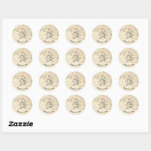 Rustic sparen de Datum Wooden Plank Ronde Sticker (Vel)