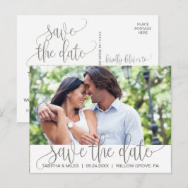 Rustic Sparen de Foto van de Datum Aankondigingskaart
