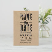 Rustic sparen de Kaart van de Datum | Kraftpapier (Staand voorkant)
