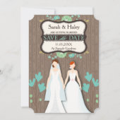 Rustic sparen de Kaart van de Datum, Twee Brides (Voorkant)