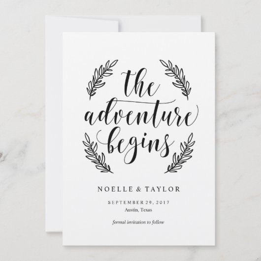 Rustic sparen de Uitnodiging van de Datum (Voorkant)