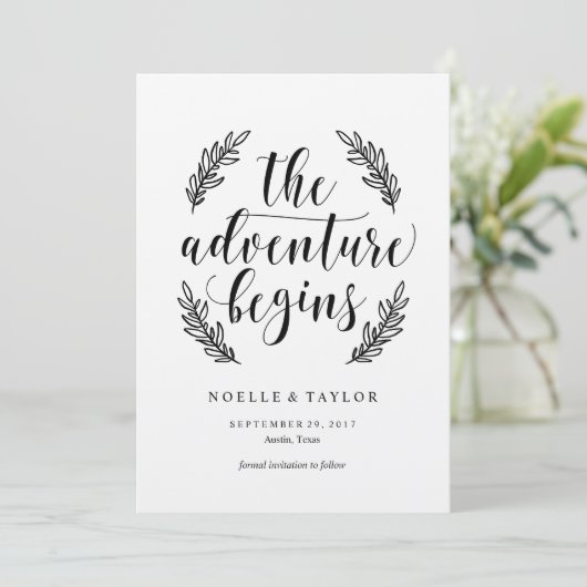 Rustic sparen de Uitnodiging van de Datum (Staand voorkant)