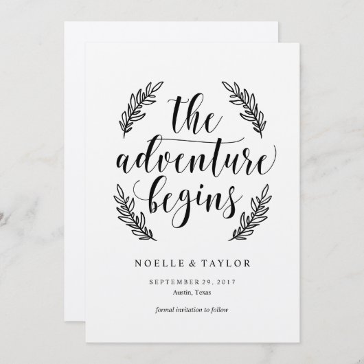 Rustic sparen de Uitnodiging van de Datum (Voorkant / Achterkant)