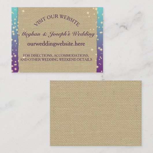 Rustic Sparkle Ombre' Wedding Informatie Invoegen Informatiekaartje (Voorkant / Achterkant)