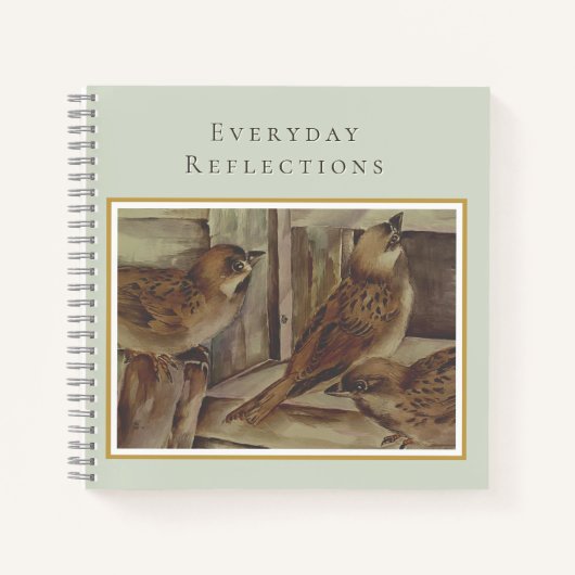 Rustic Sparrow Notitieblok - Natuur geïnspireerd e Notitieboek (Voorkant)