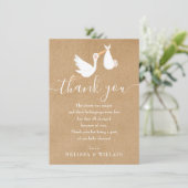 Rustic Special Delivery Baby shower Hartelijk dank Bedankkaart (Staand voorkant)