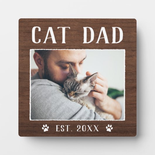 Rustic Specialized Cat Dad Photo Fotoplaat (Voorkant)