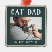 Rustic Specialized Cat Dad Photo Metalen Ornament (Voorkant)