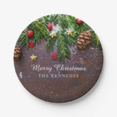 Rustic Specialized Merry Kerstmis Papieren Bordje (Voorkant)